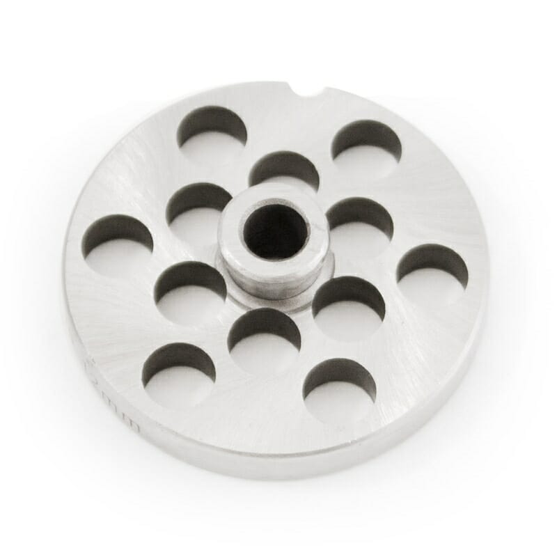 #10/12_Stainless_Steel_1/2"_Grinder_Plate_w/Hub