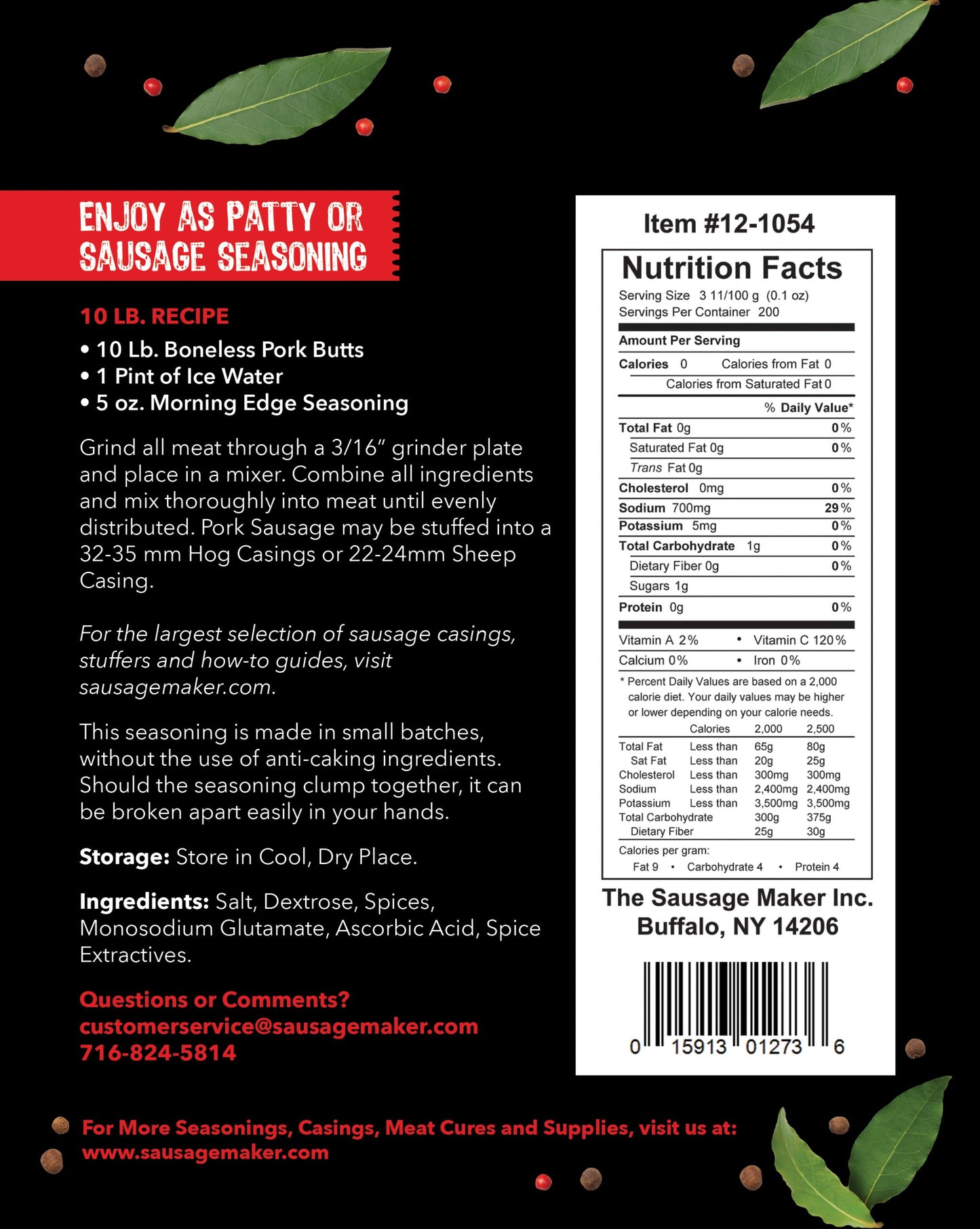 Morning_Edge_Pork_Sausage_Seasoning_1lb_10_oz;Morning_Edge_Pork_Sausage_Seasoning_1lb_10_oz