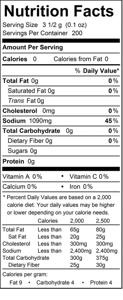 White_Fresh_Polish_Sausage_Seasoning_1lb_4oz;12-1222_Nutrition_Label