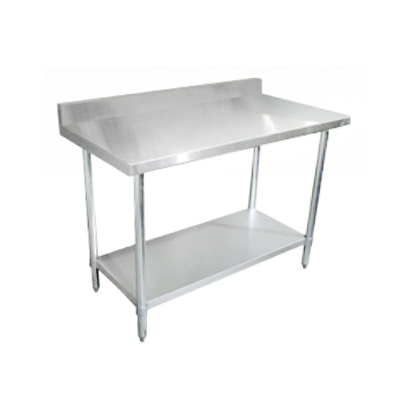 Stainless Steel Table with Backsplash, 24" x 60"