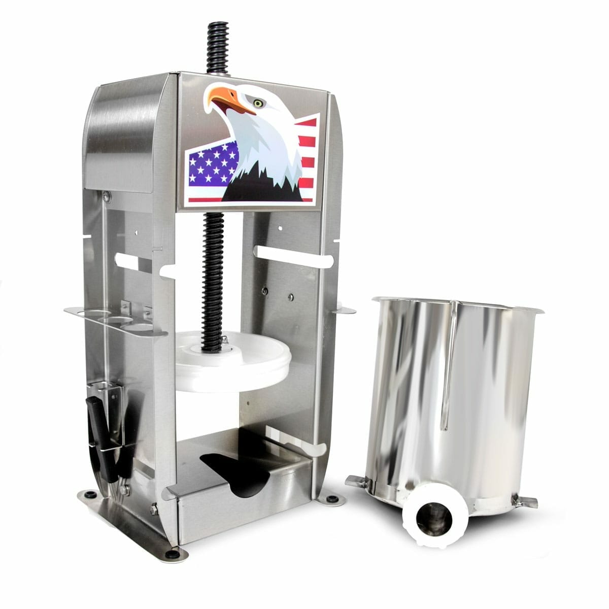 The_Sausage_Maker_15_lb._sausage_stuffer_with_built-in_Buffalo_design_for_easy_sausage_filling