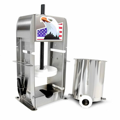 The_Sausage_Maker_15_lb._sausage_stuffer_with_built-in_Buffalo_design_for_easy_sausage_filling