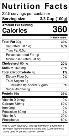 High_Temp_Cheddar_Cheese_20_lbs;High_Temp_Cheese_Instructions