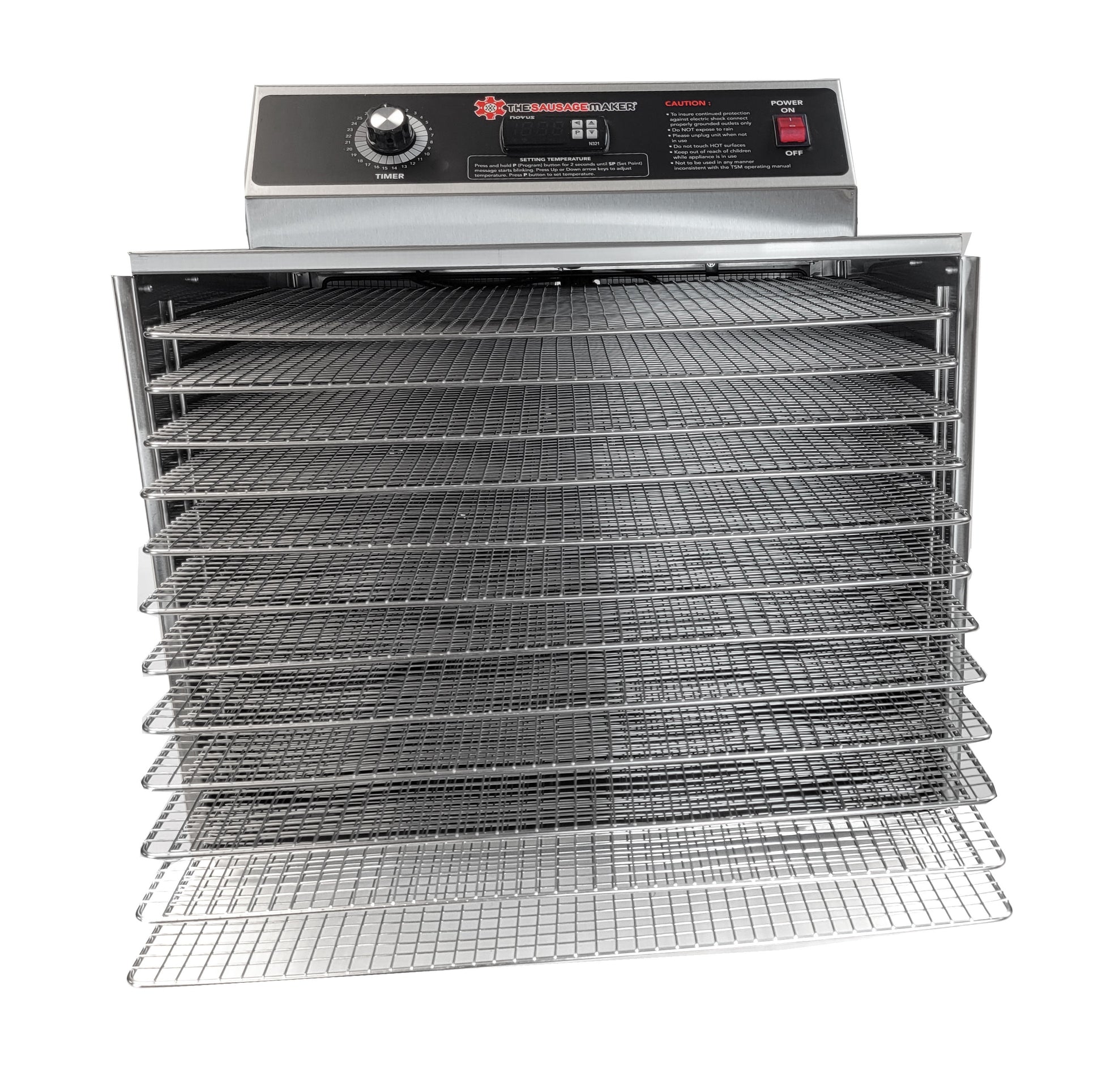 The_Sausage_Maker_Harvest_Fiesta_8_tray_digital_food_dehydrator_with_stainless_steel_shelves