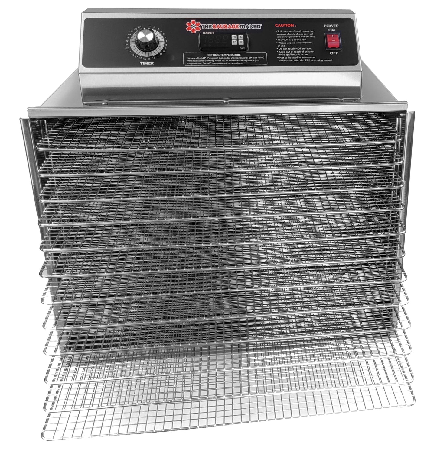 The_Sausage_Maker_Harvest_Fiesta_8_tray_digital_food_dehydrator_with_stainless_steel_shelves